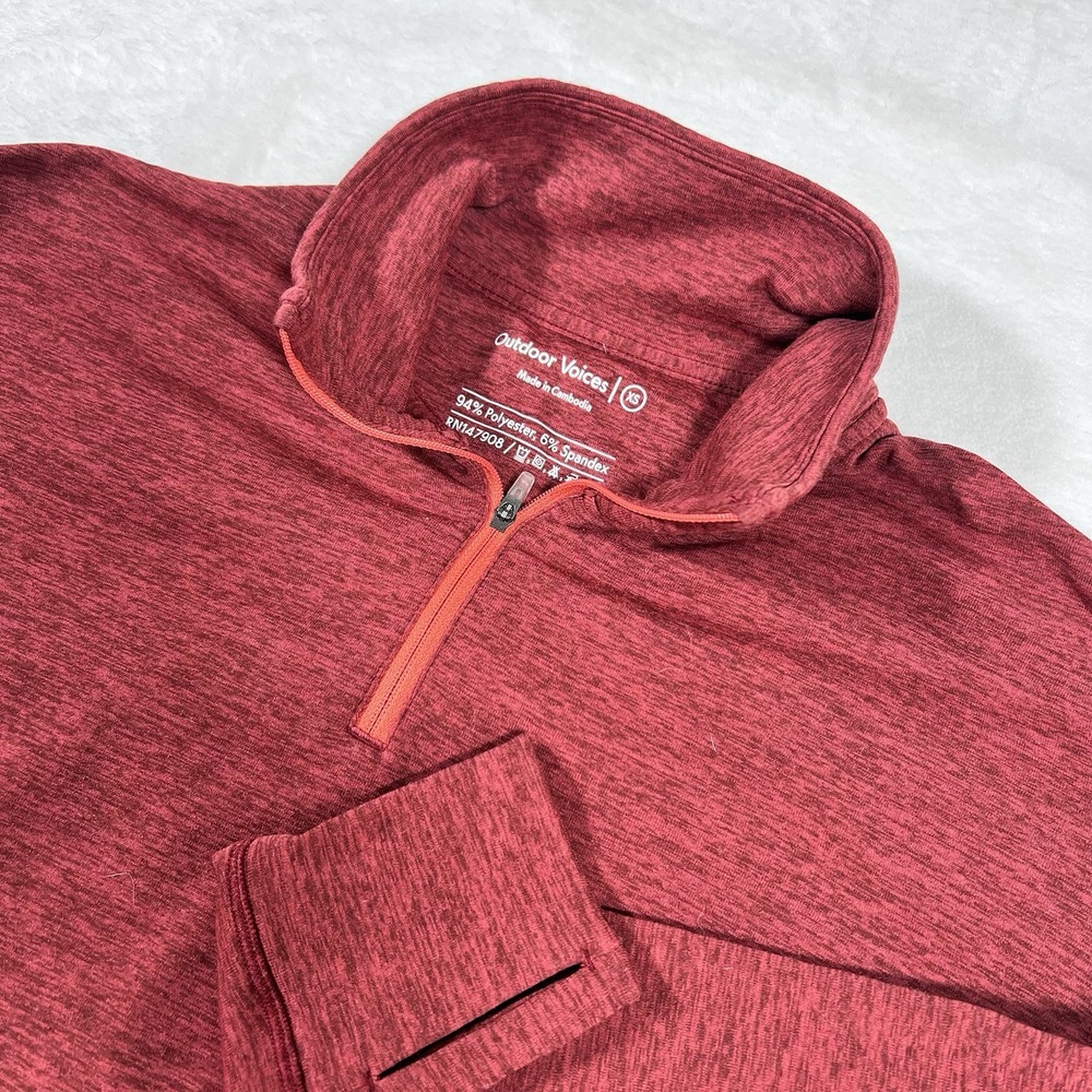 Outdoor Voices Heathered Rust Fleece 1/4 Zip Pullover Women's Xsmall Athleisure